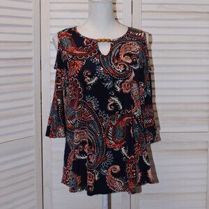 Women's Knit Top Peek a Boo Sleeves Est. 1946 Size Medium